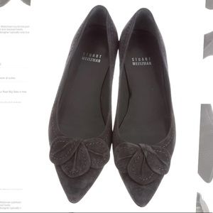 Stuart Weitzman gray suede flats